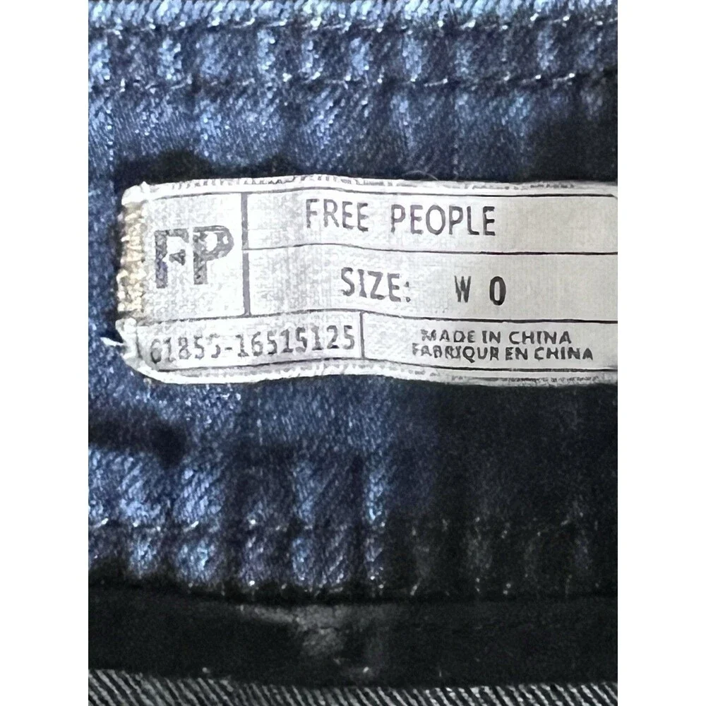 Free People Women’s Size 0 Button Front Denim Skirt Med Wash Boho Indie Mini